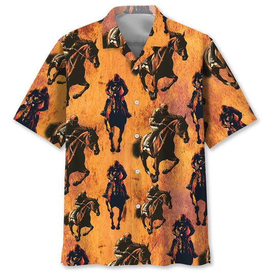 Hawaiian Shirt / Adults / S Fiery Horse Racing Hawaiian Shirt