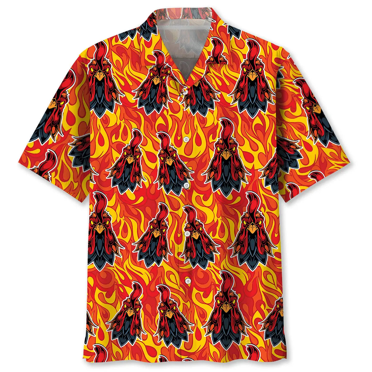 Hawaiian Shirt / Adults / S Fire Rooster Hawaiian Shirt