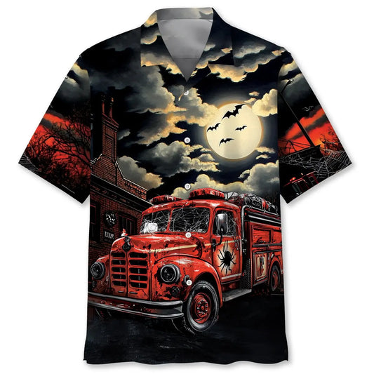 Hawaiian Shirt / Adults / S Fire Truck Horror Hawaiian Shirt
