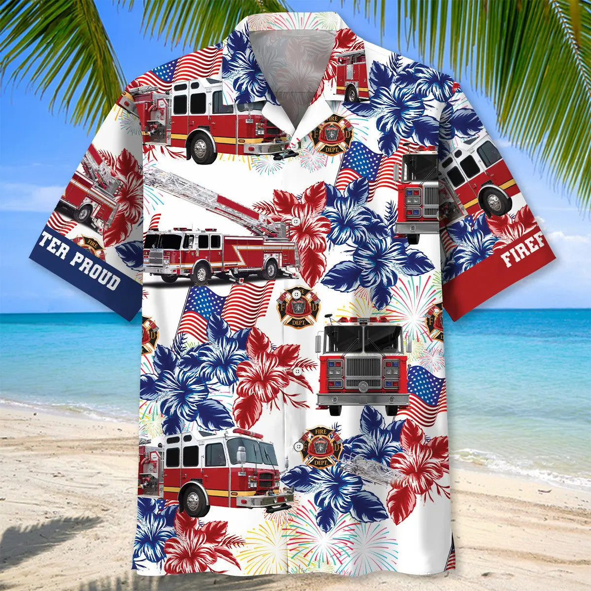 Fire Truck Proud Hawaiian Shirt