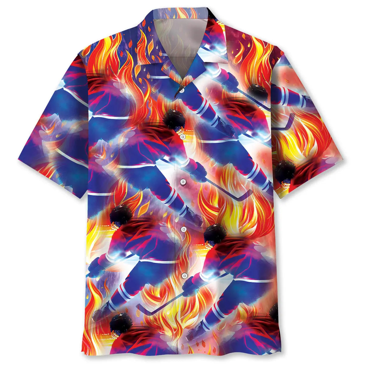 Hawaiian Shirt / Adults / S Fire USA Hockey Hawaiian Shirt