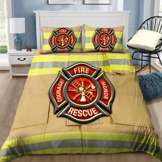 Firefighter Uniform Bedding Cover For Firefighter Bedroom Decor