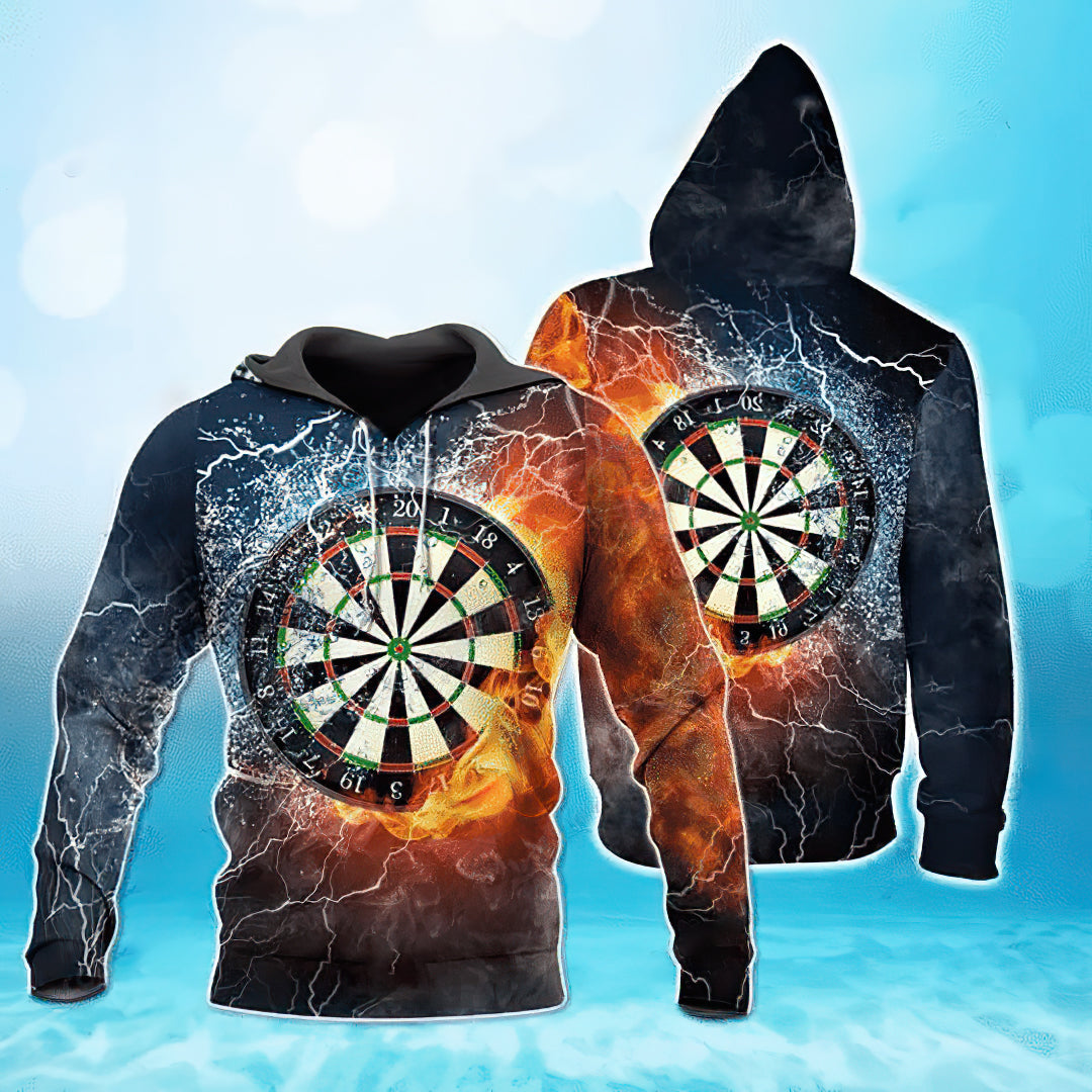 Fire And Water Darts Art – 3D Hoodie