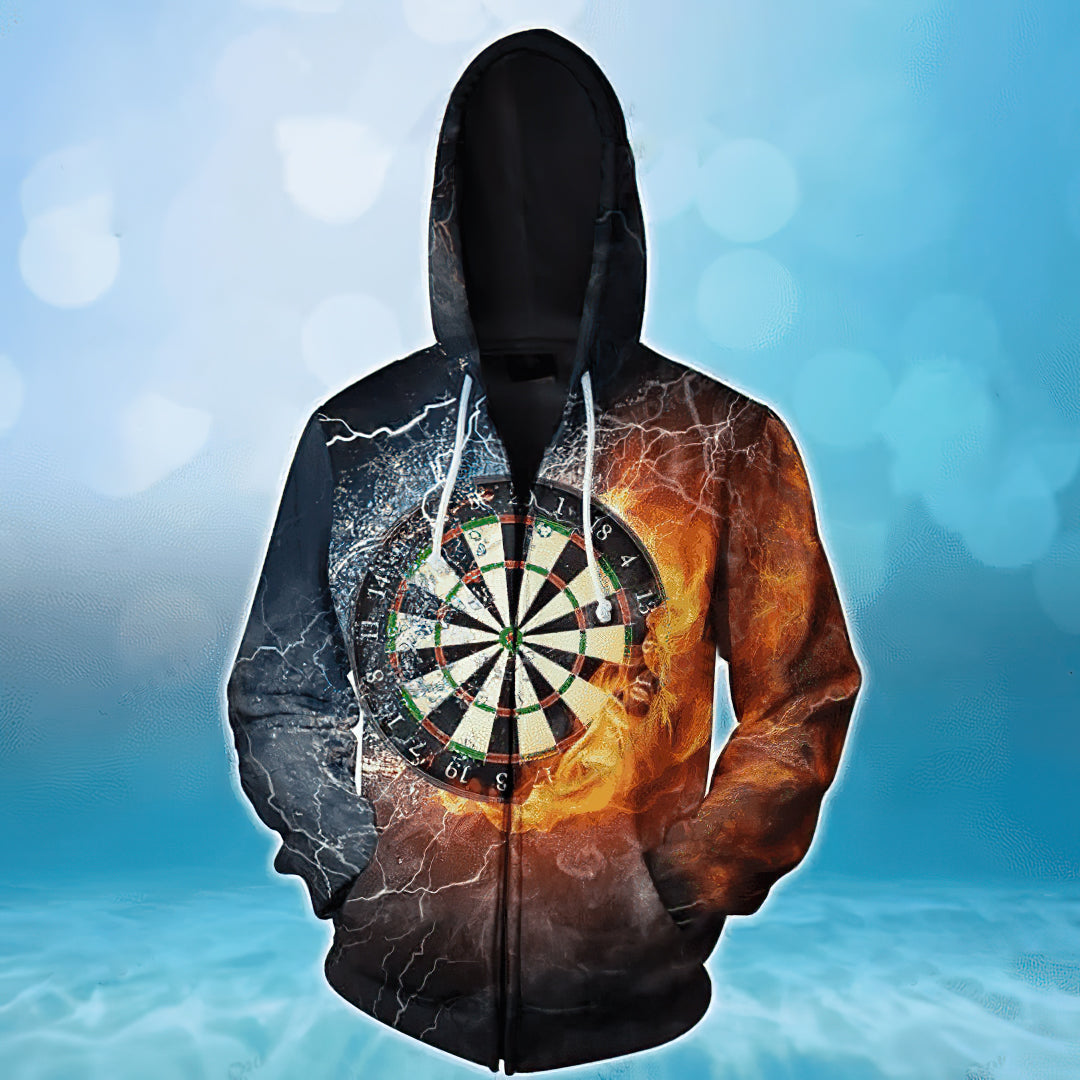 Darts Fire And Water Style - 3D Hoodie