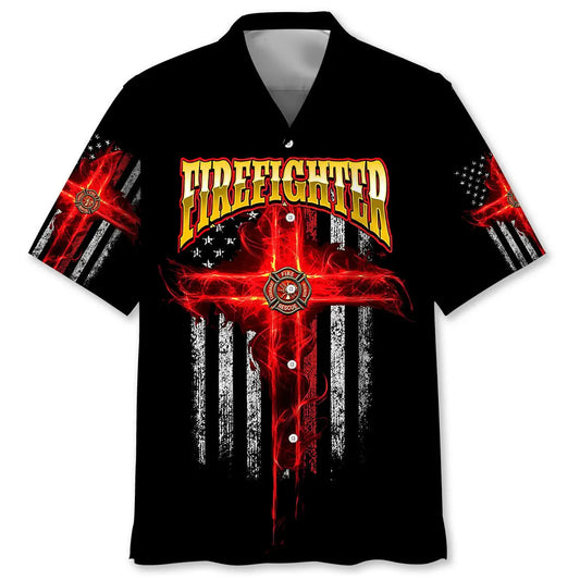 Hawaiian Shirt / Adults / S Firefighter Courage Hawaiian Shirt