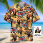 Hawaiian Shirt / Adults / S Firefighter Custom Photo Face Hawaiian Shirt