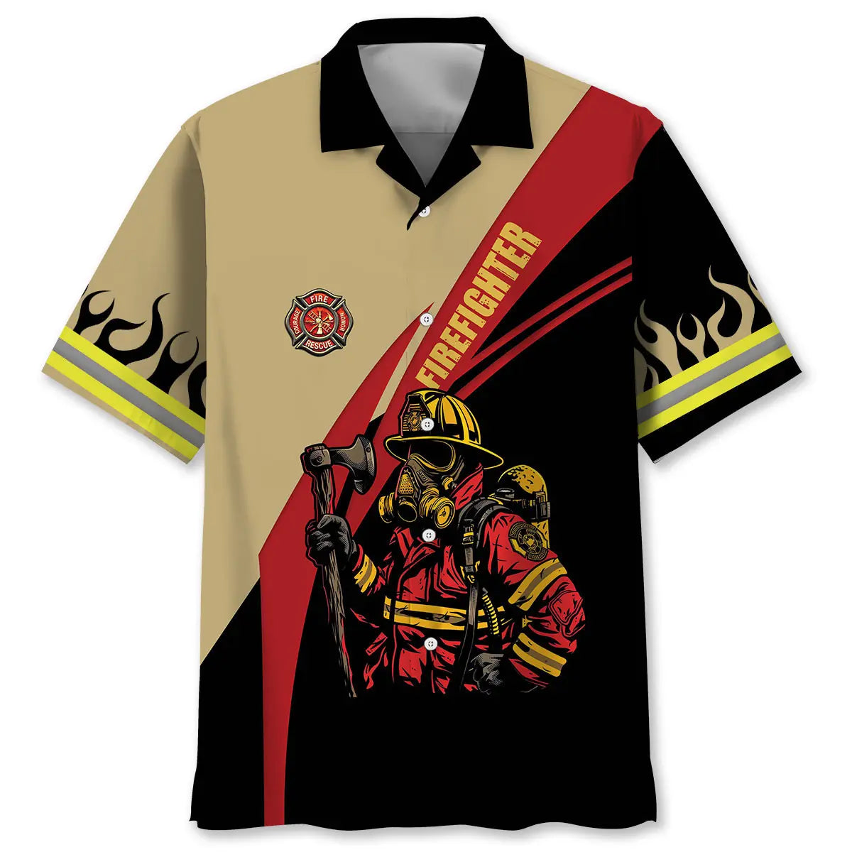 Hawaiian Shirt / Adults / S Firefighter Is Awesome Hawaiian Shirt