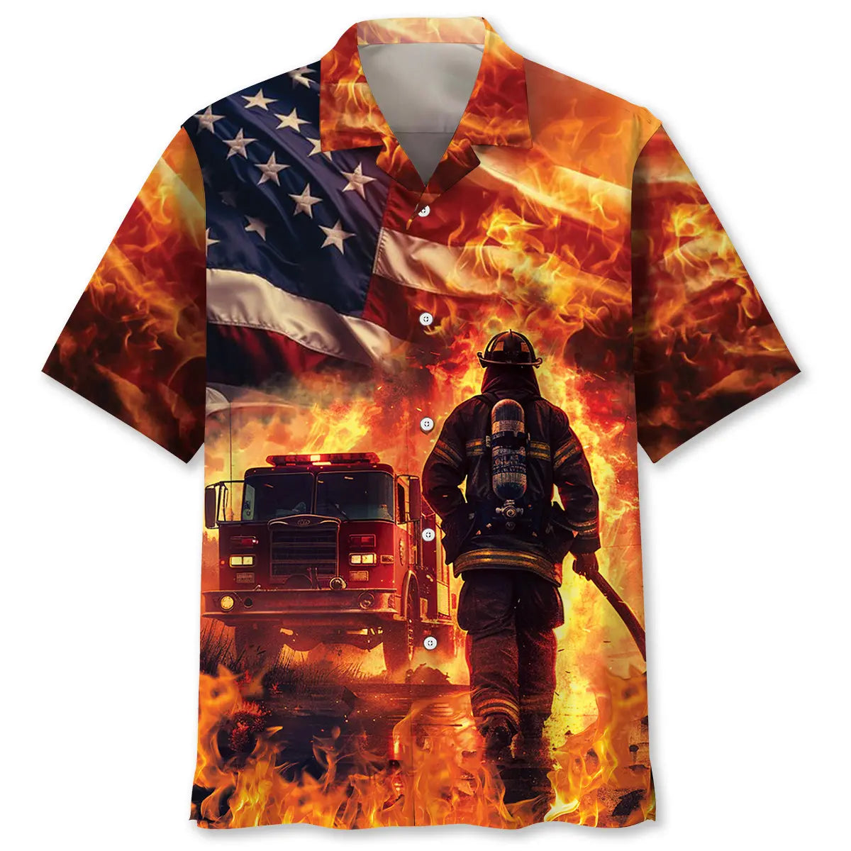 Hawaiian Shirt / Adults / S Firefighter Memories Hawaiian Shirt