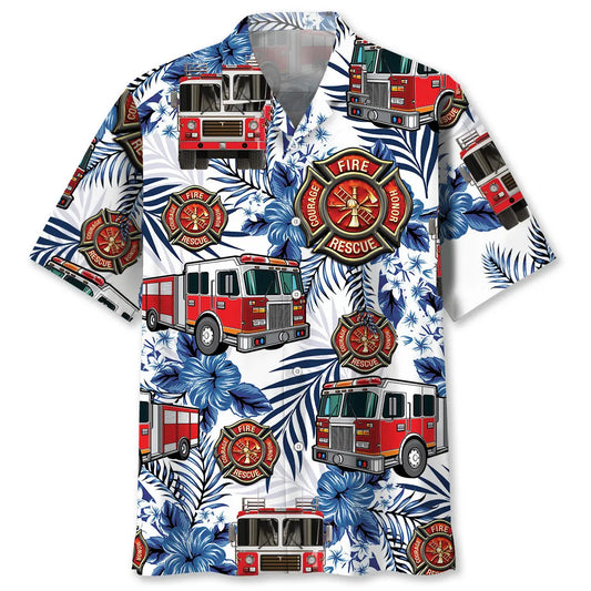 Hawaiian Shirt / Adults / S Firefighter Proud Hawaiian Shirt