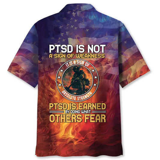 Hawaiian Shirt / Adults / S Firefighter PTSD Is Not A Sign Of Weakness Hawaiian Shirt
