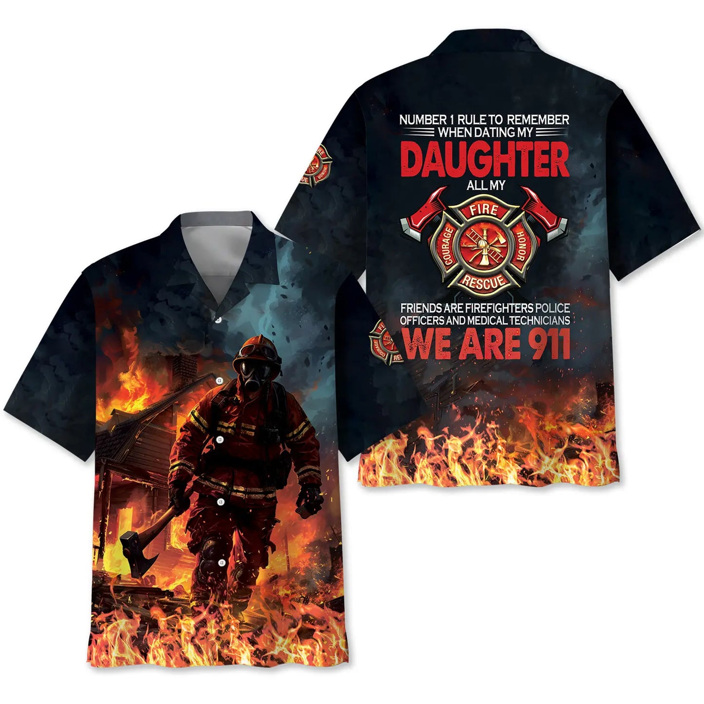 Hawaiian Shirt / Adults / S Firefighter We Are 9 11 Hawaiian Shirt