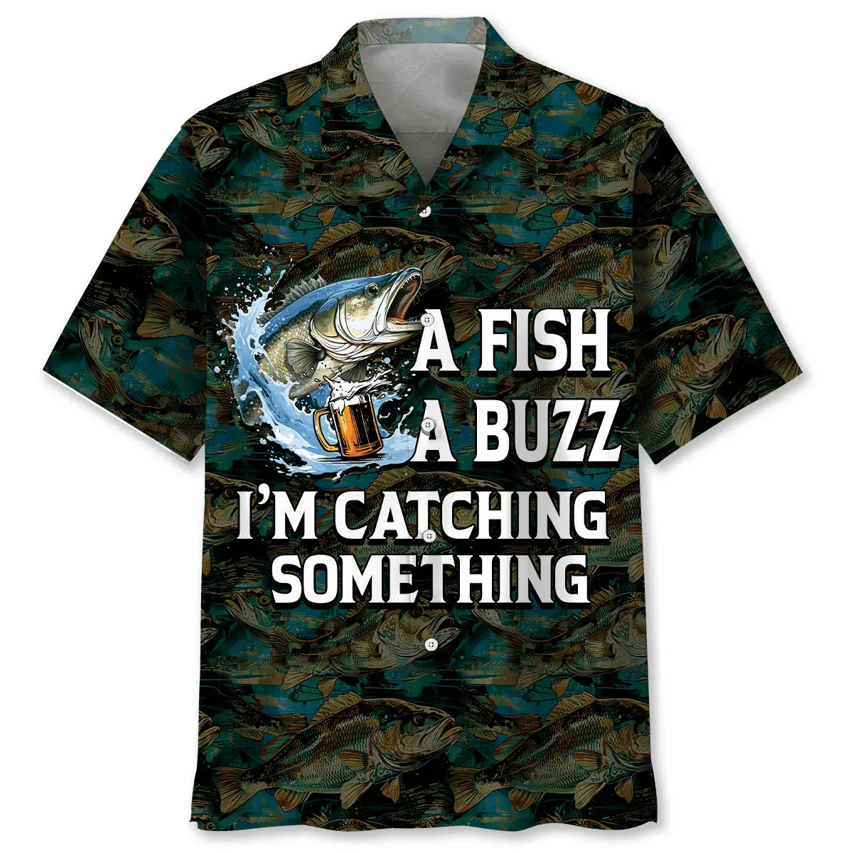 Hawaiian Shirt / Adults / S Fishing A Fish A Buzz Hawaiian Shirt