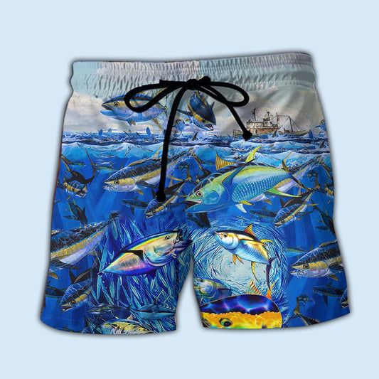 Love Fish Love Ocean Fishing Blue Sky - Beach Short-Owl Ohh