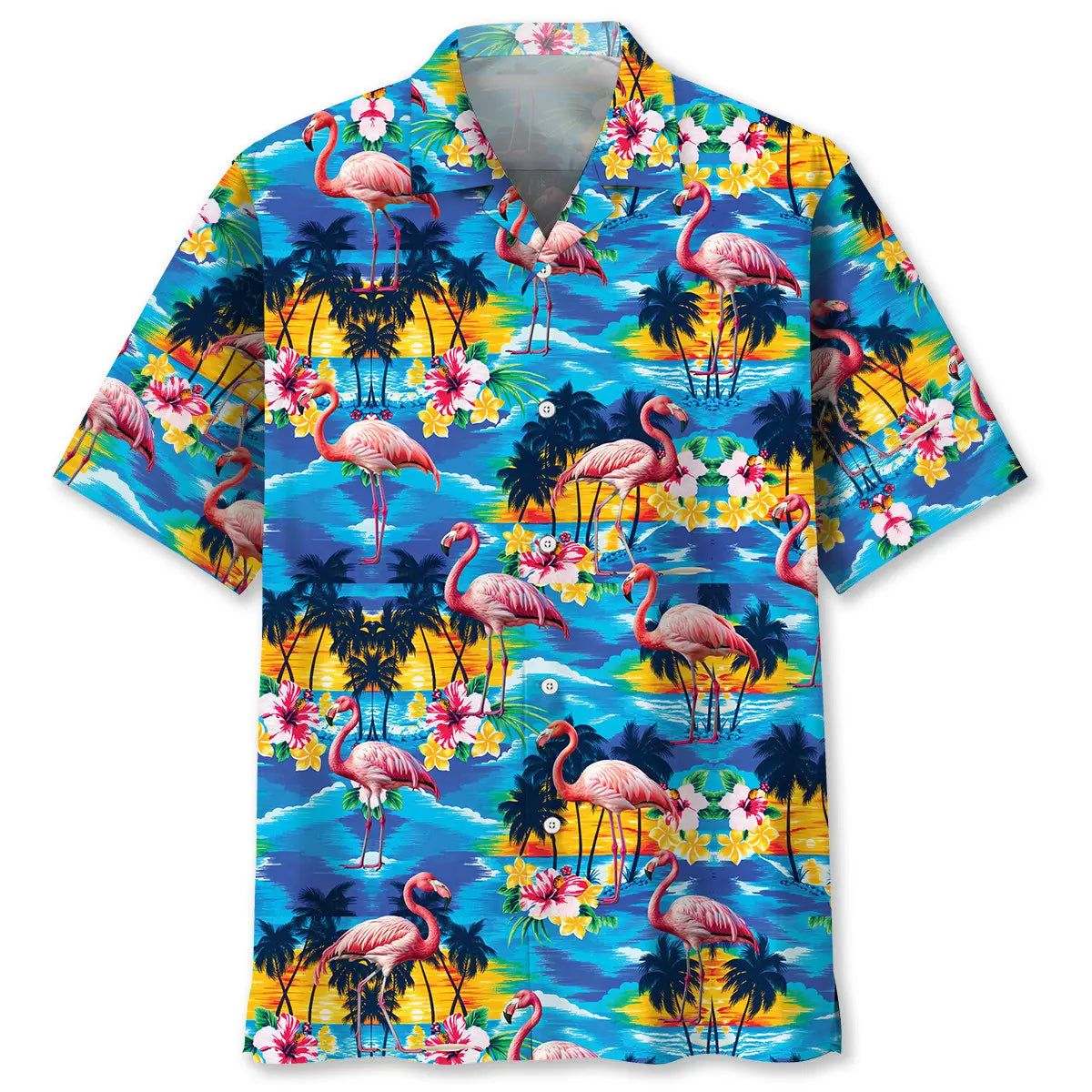 Hawaiian Shirt / Adults / S Flamingo Beach Hawaiian Shirt