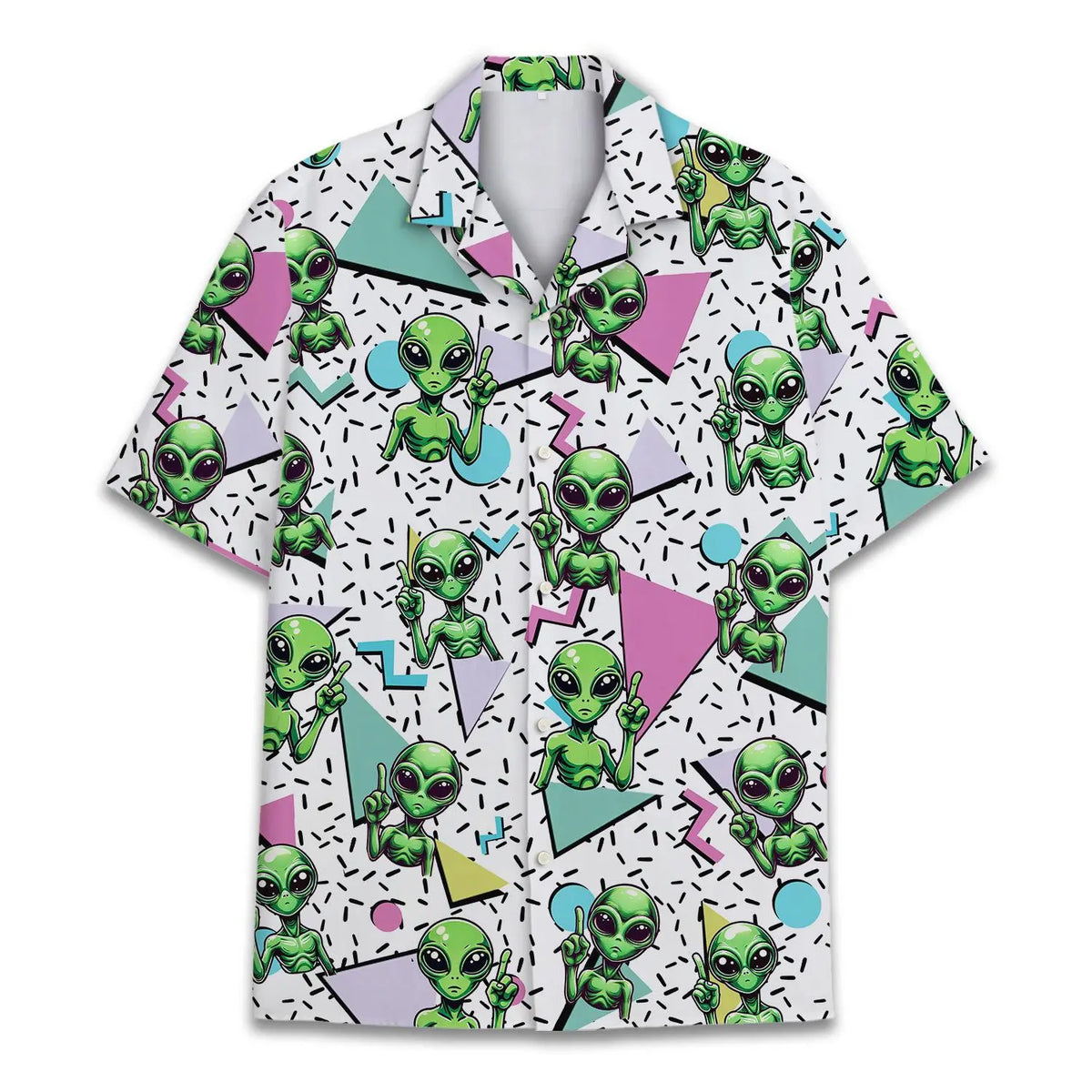 Hawaiian Shirt / Adults / S Retro 80s 90s Alien Unisex Hawaiian Shirt Aloha Shirt