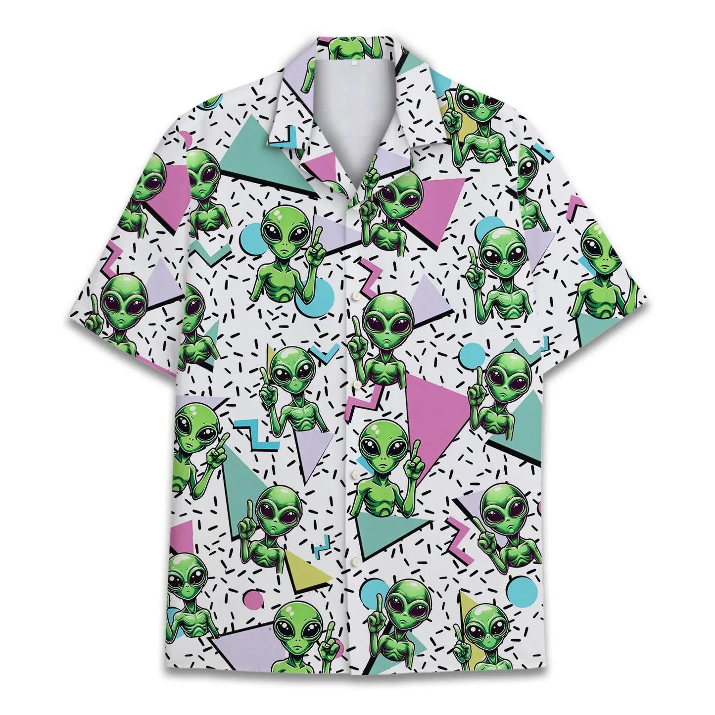 Hawaiian Shirt / Adults / S Retro 80s 90s Alien Unisex Hawaiian Shirt Aloha Shirt