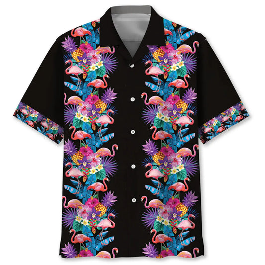 Hawaiian Shirt / Adults / S Flamingo Pineapple Hawaiian Shirt