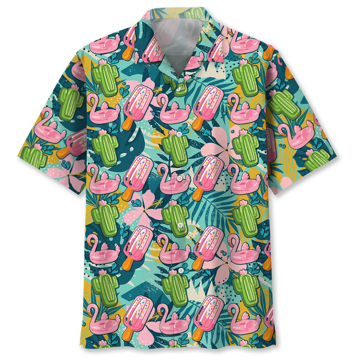 Hawaiian Shirt / Adults / S Flamingo Pink Ice Cream Hawaiian Shirt