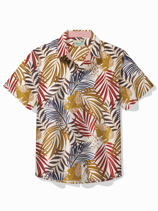 Hawaiian Shirt / Adults / S Floral Palm Leaf Casual Loose Men's Hawaiian Shirt