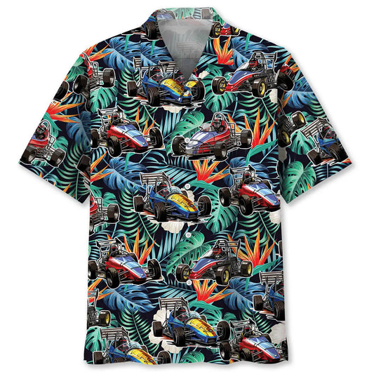 Hawaiian Shirt / Adults / S Floral Quarter Midget Car Racing Hawaiian Shirt