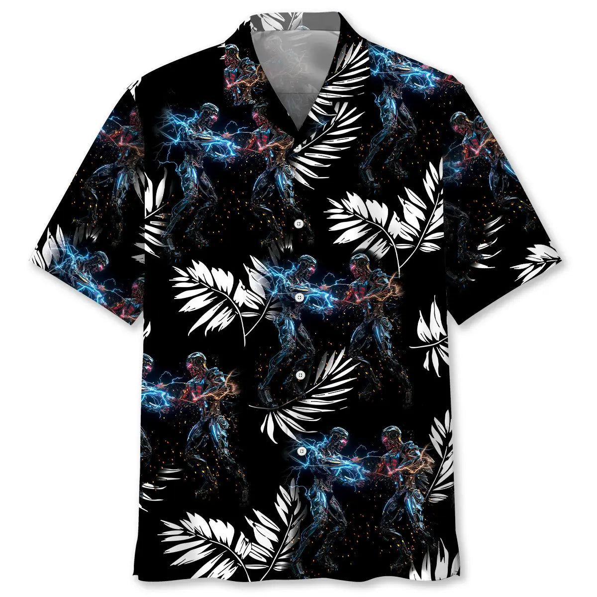 Hawaiian Shirt / Adults / S Floral Robotic Hawaiian Shirt