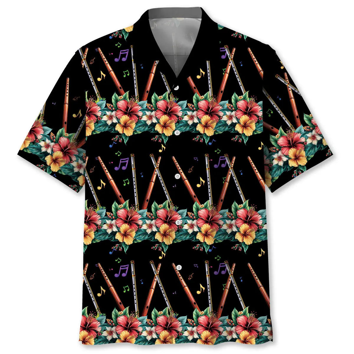 Hawaiian Shirt / Adults / S Flute Hibiscus Hawaiian Shirt