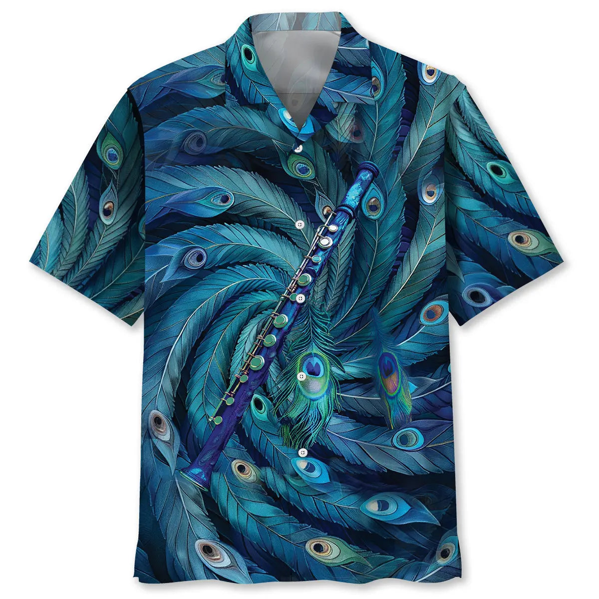 Hawaiian Shirt / Adults / S Flute Peacock Hawaiian Shirt