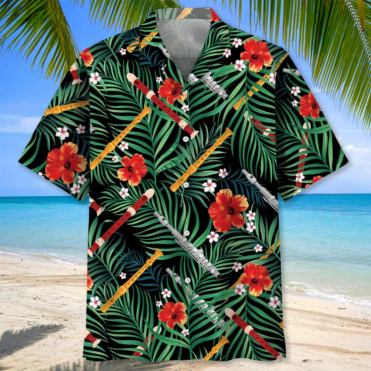 Flute Tropical Hawaiian Shirt