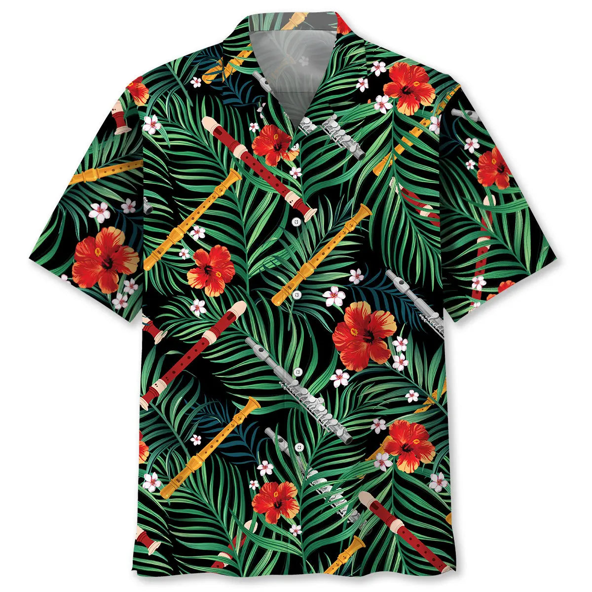 Hawaiian Shirt / Adults / S Flute Tropical Hawaiian Shirt