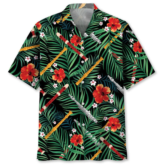 Hawaiian Shirt / Adults / S Flute Tropical Hawaiian Shirt