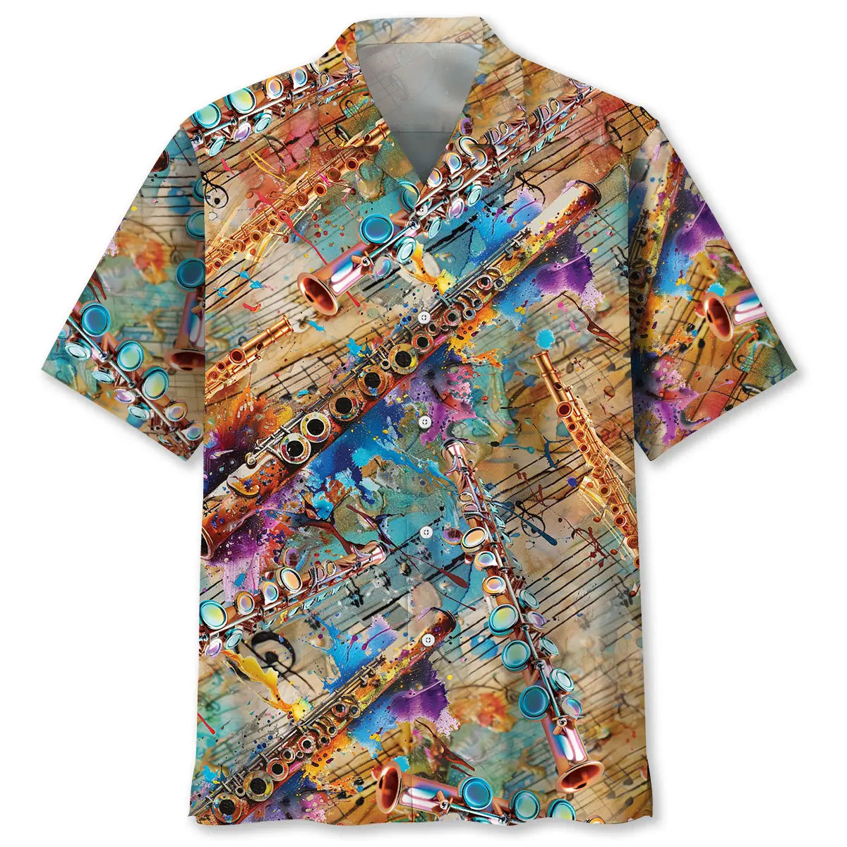 Hawaiian Shirt / Adults / S Flute Vintage Art Hawaiian Shirt