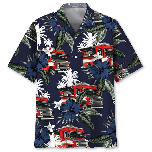Hawaiian Shirt / Adults / S Food Truck Tropical Blue Hawaiian Shirt
