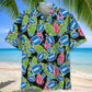 Football Blue Tropical Hawaiian Shirt