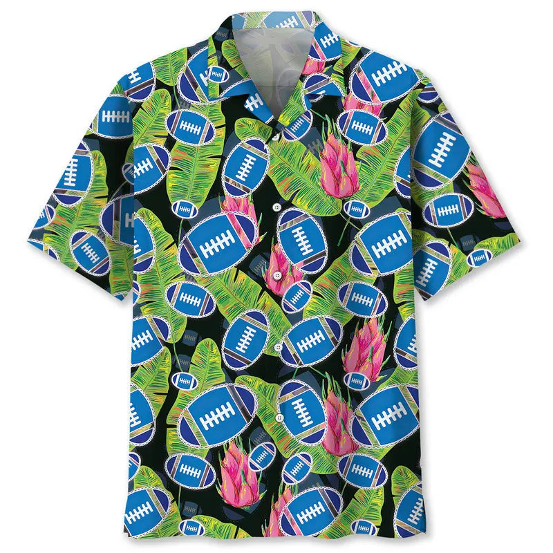 Hawaiian Shirt / Adults / S Football Blue Tropical Hawaiian Shirt
