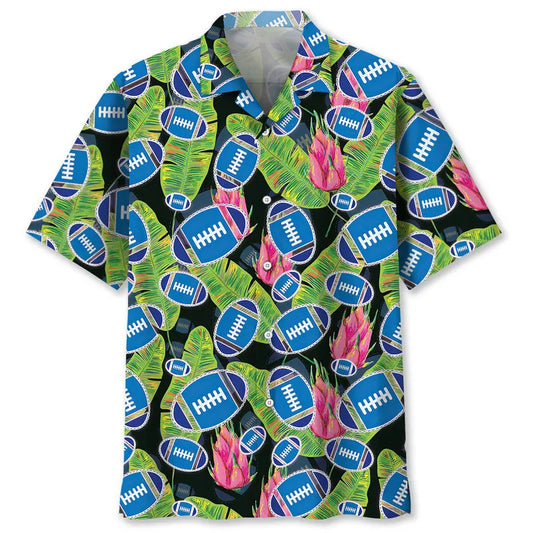 Hawaiian Shirt / Adults / S Football Blue Tropical Hawaiian Shirt
