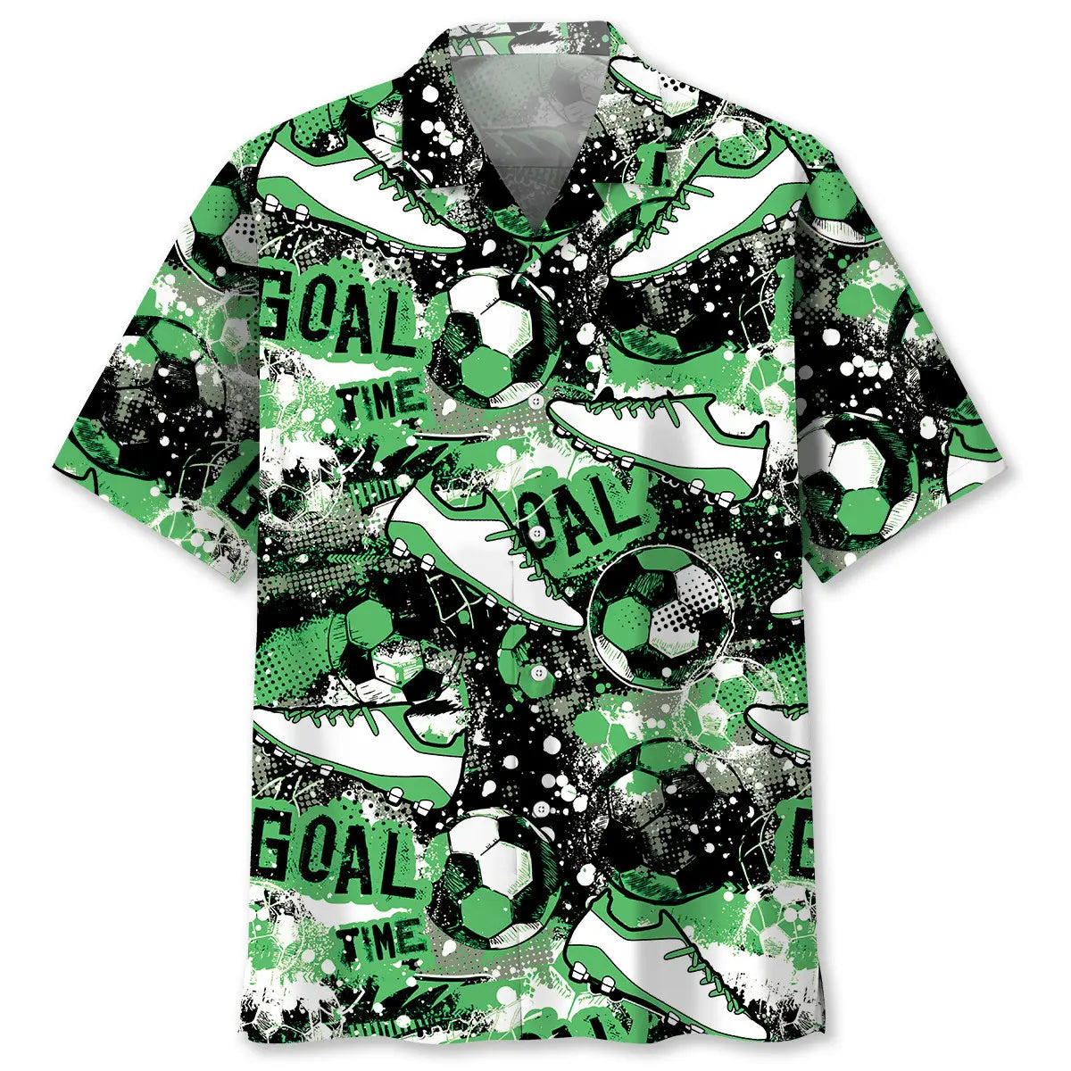 Hawaiian Shirt / Adults / S Football Green Hawaiian Shirt
