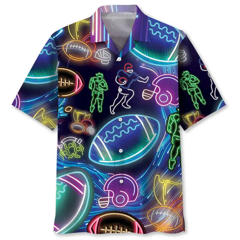 Hawaiian Shirt / Adults / S Football Neon Hawaiian Shirt