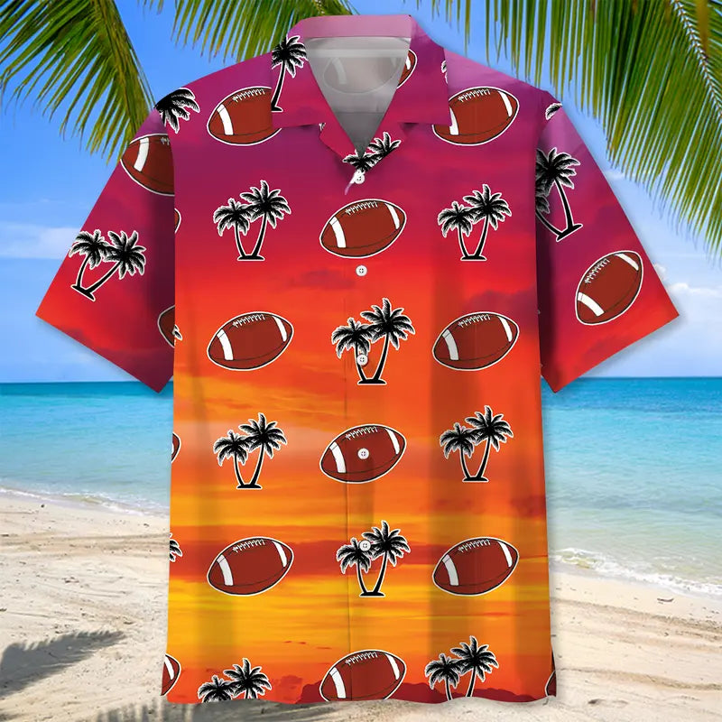 Football Palm Tree Hawaiian Shirt