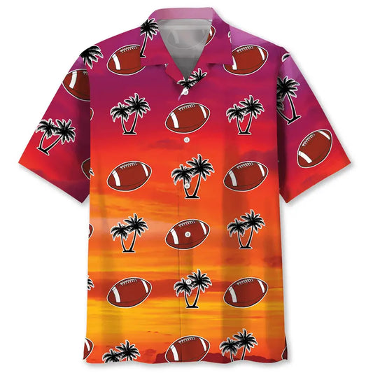Hawaiian Shirt / Adults / S Football Palm Tree Hawaiian Shirt