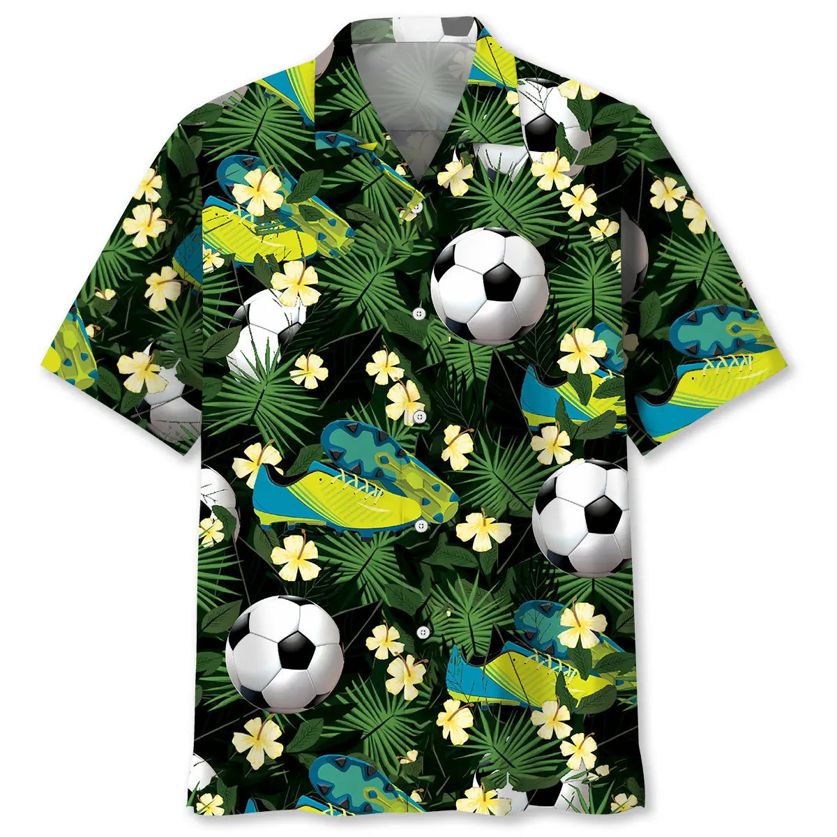 Hawaiian Shirt / Adults / S Football Tropical Green Hawaiian Shirt