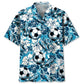 Hawaiian Shirt / Adults / S Football Tropical Hibiscus Blue Hawaiian Shirt