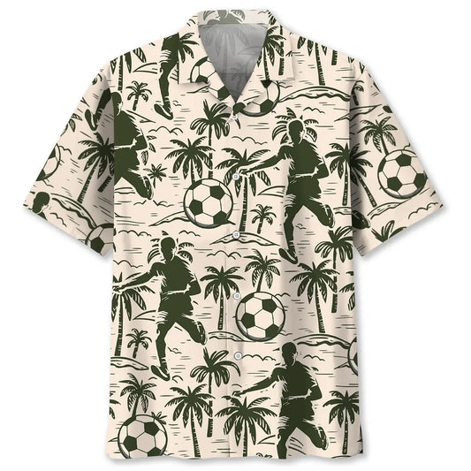 Hawaiian Shirt / Adults / S Football Tropical Palm Tree Hawaiian Shirt
