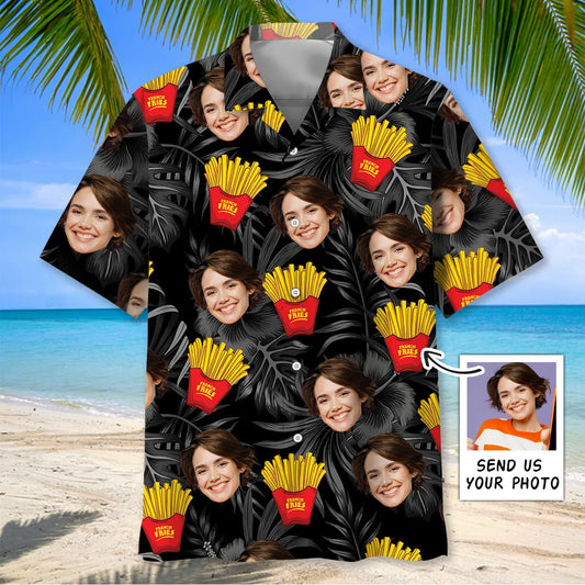 Hawaiian Shirt / Adults / S French Fries and Wife Custom Photo Face Hawaiian Shirt