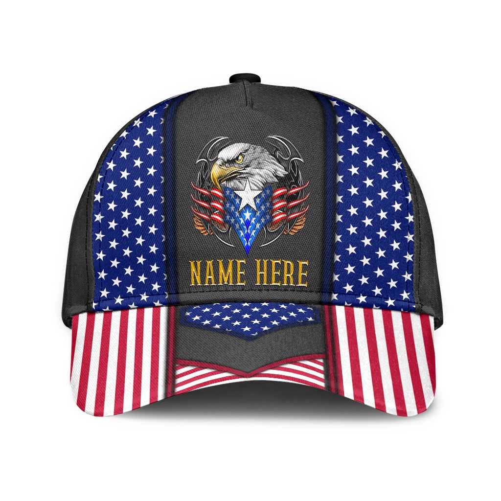 Custom Eagle Proud American Personalized Name – Classic Cap