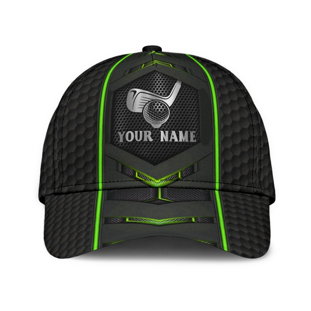 Custom Black Carbon Golf Personalized Name – Classic Cap