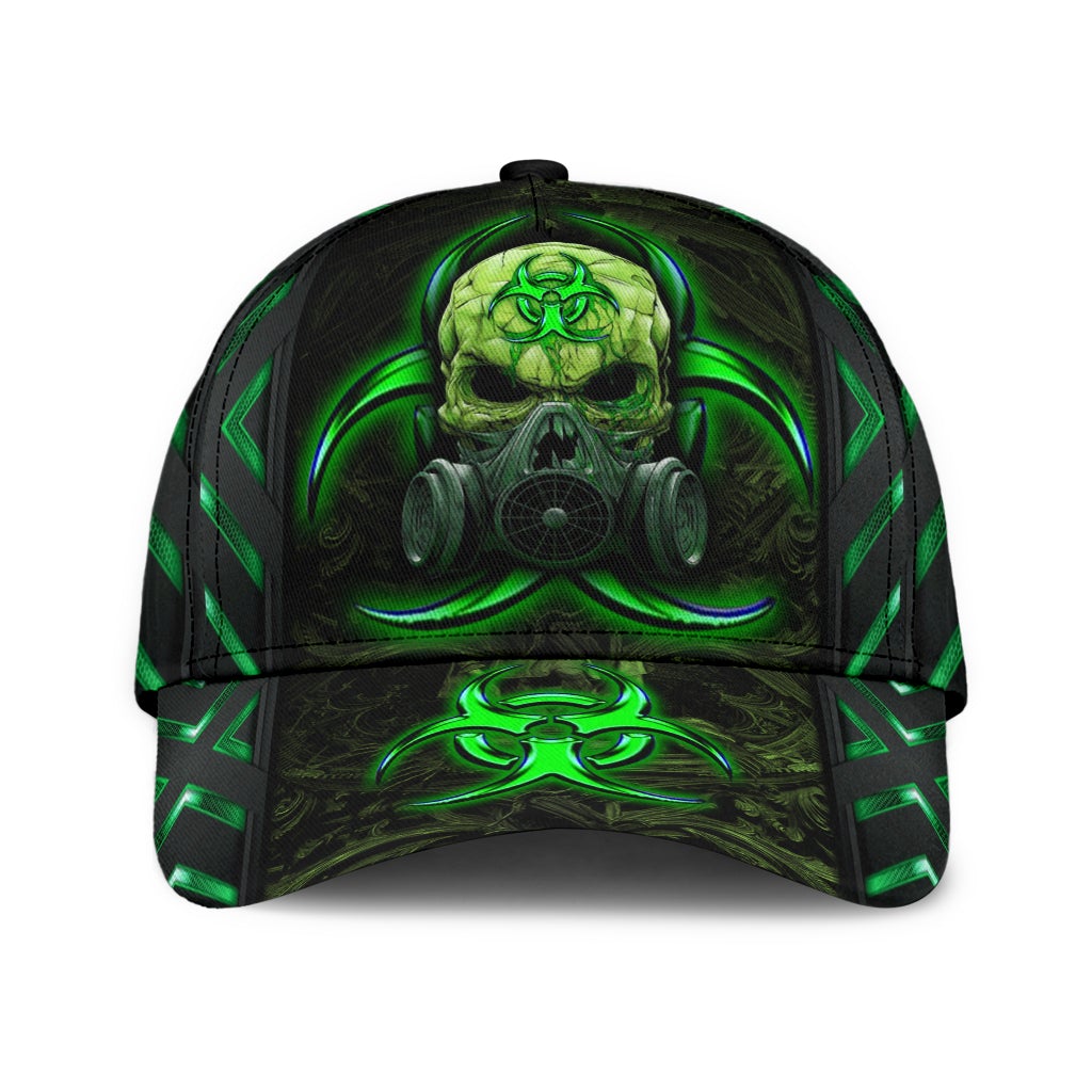 Skull Biohazard Mask Green – Classic Cap