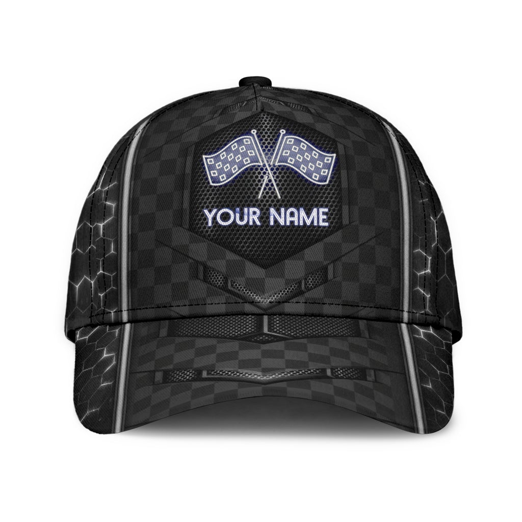 Custom Neon Racing Pattern Personalized Name – Classic Cap