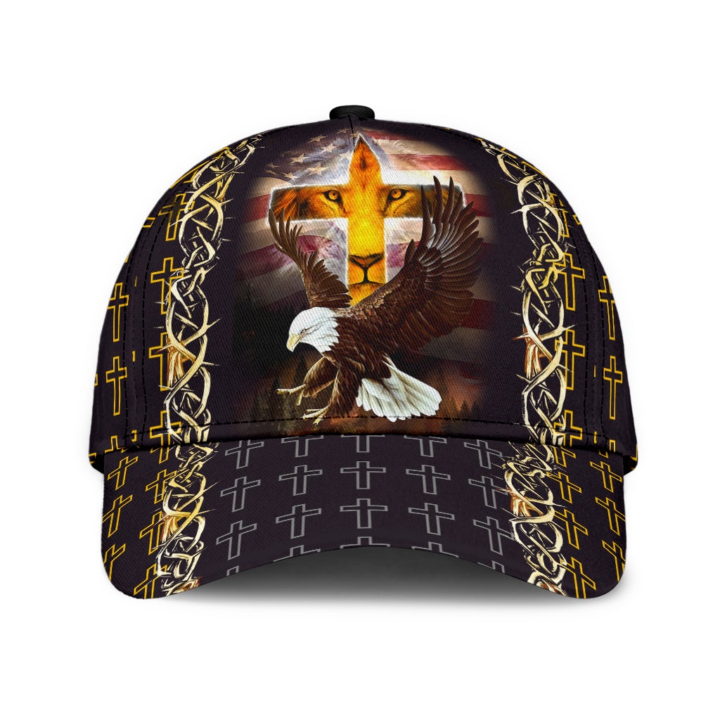 Faith Lion Eagle American Flag – Classic Cap
