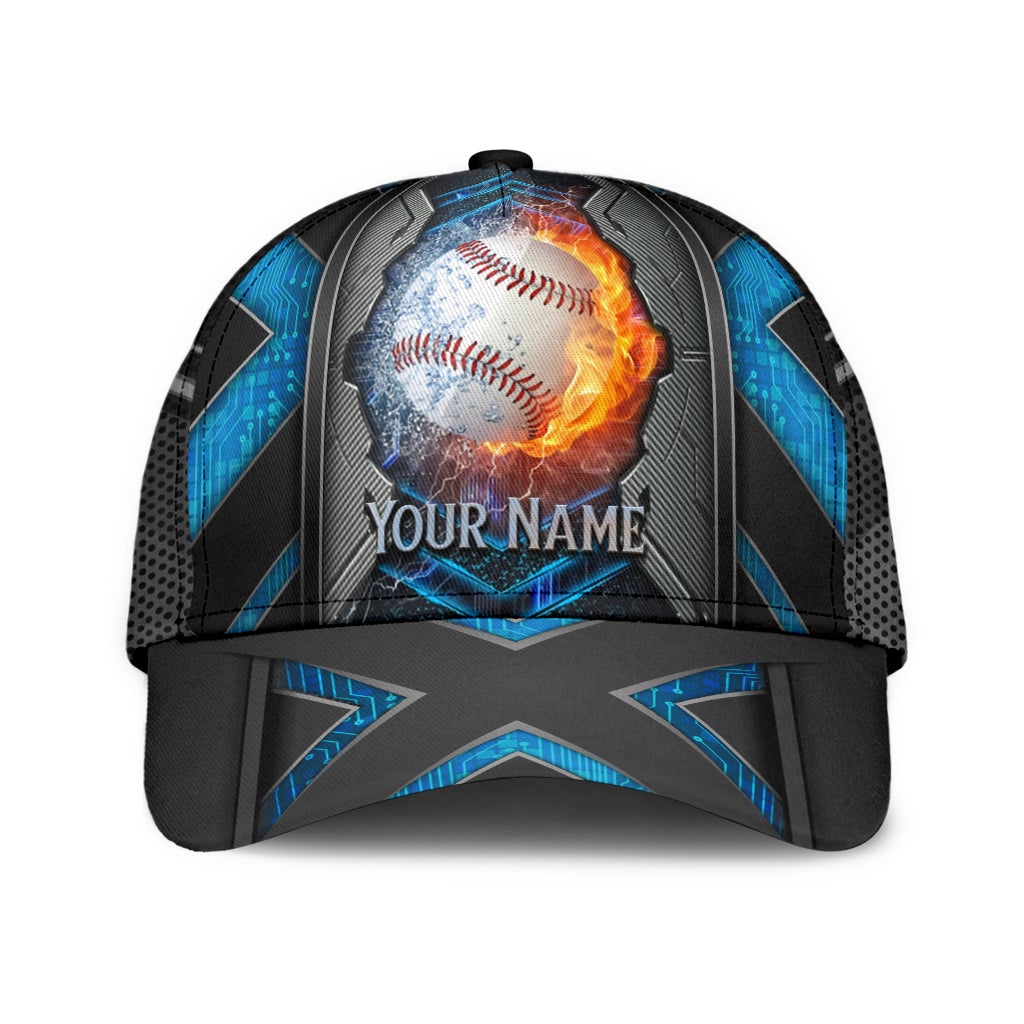 Custom Baseball Electric Fire Water Ball – Classic Cap