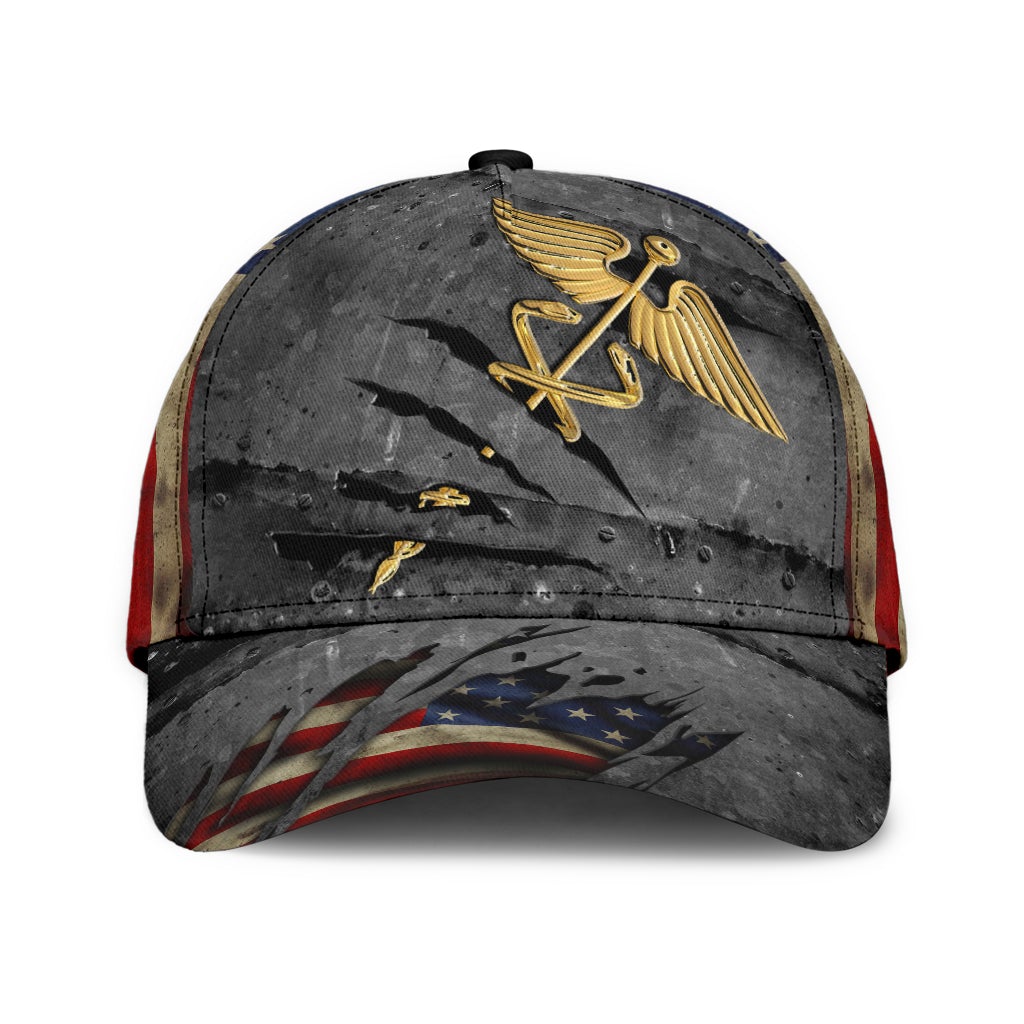 Nurse Medical Crack US Flag – Classic Cap